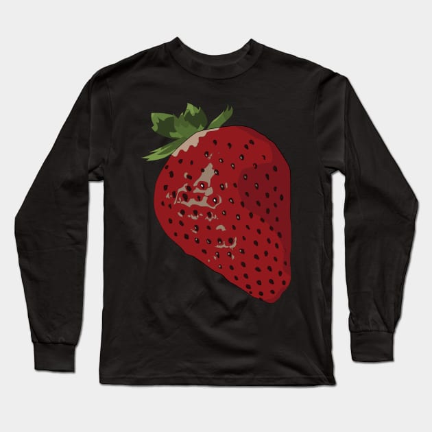 Food Vignette: Red Strawberry Long Sleeve T-Shirt by Crafting Yellow